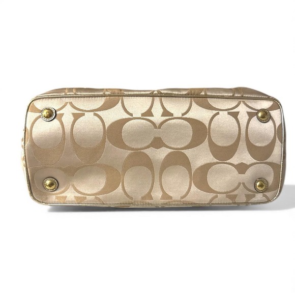 Coach Poppy Kisslock Metallic Gold Tote Graffiti Print - Picture 3 of 10